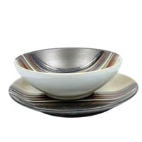 طقم سفرة سيراميك مزخرف 16 قطعة - ونقش أنيق