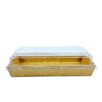 علبة طعام كرافت مستطيلة مع غطاء شفاف 10 قطع