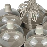 طقم تقديم فاخر بغطاء اكريلك وتصميم نخلة - 6 قطع