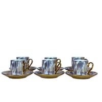 طقم اكواب مزخرفة ـ 6 اكواب مع سيسر