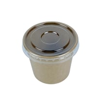 أكواب ورقية كرافت بغطاء بلاستيكي شفاف 25 كوب