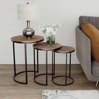 طقم طاولات خدمة جانبية دائرية متداخلة بتصميم عصري...