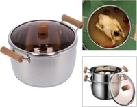 قدر شوربة ستانلس ستيل بمقابض مزدوجة وغطاء