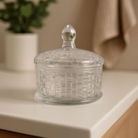 علبة تخزين زجاجية شفافة