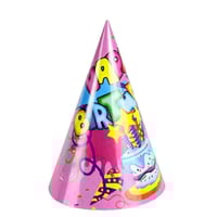قبعة عيد ميلاد ورقية بتصميم كيك ونجوم ملونة 12 قبع...