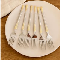 طقم شوك طعام مزخرفة من الستانلس ستيل – 6 قطع