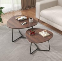 طقم طاولات قهوة دائرية متداخلة بتصميم عصري وقواعد...