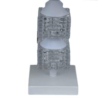 مصباح طاولة كلاسيكي بقاعدة زجاجية مزدوجة