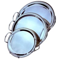 طقم صواني تقديم استانلس بيضاوية – 3 قطع