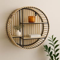 رف معلق من الخيزران