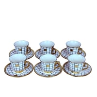 طقم اكواب مزخرفة ـ 6 اكواب مع سيسر