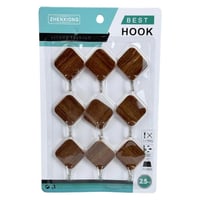 مجموعة علاقات لاصقة خشبية أنيقة (9 قطع) - قوة تحمل...