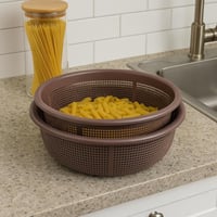 طقم مصافي بلاستيك بني – 4 قطع