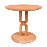 طاولة جانبية دائرية خشبية مودرن بلون طبيعي