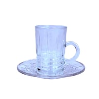 طقم بيالات شاي وفناجيل قهوة زجاجية 18 قطعة