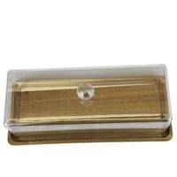 حافظة جبن أو حلى مستطيلة بغطاء أكريليك وقاعدة خشبي...