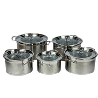 طقم قدور ستانليس ستيل مانع للإلتصاق -10قطع