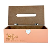 علبة مناديل خشبية بتصميم "Home Sweet Home"