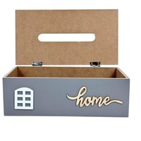 علبة مناديل خشبية بتصميم منزلي