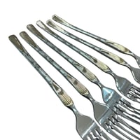 طقم شوك طعام مزخرفة من الستانلس ستيل – 6 قطع