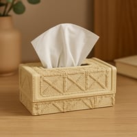 علبة مناديل مستطيلة بنقشة قماشية أنيقة