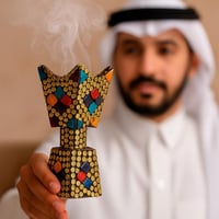 مبخرة تراثية مزخرفة بالأحجار الملونة