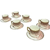 طقم فناجيل شاي سيراميك بنقشة تراثية – 6 قطع