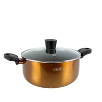 قدر طهي غير لاصق بغطاء زجاجي من بريو – لون نحاسي -...