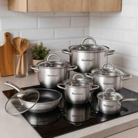 طقم قدور من هاوس رولاند، مصنوع من ستانلس ستيل مع أ...