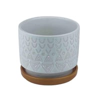 أصيص زراعة سيراميكي بنقشة هندسية فريدة