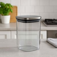 حافظة تخزين شفافة- بغطاء معدني محكم