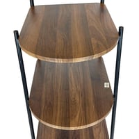 طاولة خدمة ثلاثية بعجلات – خشب طبيعي وإطار معدني