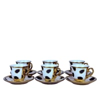 طقم اكواب مزخرفة ـ 6 اكواب مع سيسر