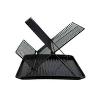 رف تجفيف الصحون المعدني المطلي بالأسود مع صينية