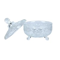 علبة زجاجية مزخرفة بغطاء