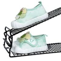 حذاء أطفال شبكي مزين بزهرة – أخضر فاتح