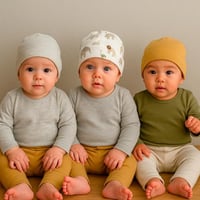 طقم قبعات قطنية للأطفال (3 قطع)