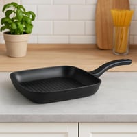 مقلاة شواء مربعة غير لاصقة – أسود أنيق 28سم