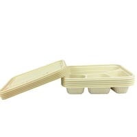 علبة حفظ طعام مستطيلة بغطاء – لون أصفر باستيل