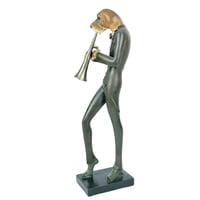 تمثال من الراتينج على شكل كلب مع تصميم أنمي رجولي،...