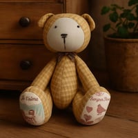 دب قماشي ديكوري بطابع فرنسي