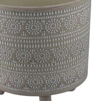 أصيص سيراميك مزخرف مع قاعدة خشبية