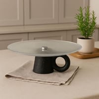 صينية تقديم ديكورية بقاعدة سيراميكية وتصميم فني عص...