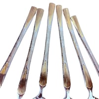 ملاعق تقديم فاخرة بتفاصيل ذهبية – طقم 6 قطع