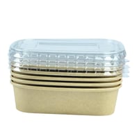 علبة طعام كرافت بغطاء بلاستيكي شفاف