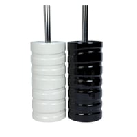 فرشاة حمام سيراميك أسطوانية (أسود/أبيض)