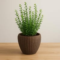 أصيص زرع بني منسوج