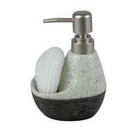 موزع صابون مع حامل إسفنجة – تصميم رخامي بقاعدة خشب...