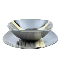 طقم سفرة سيراميك عصري 16 قطعة – تصميم رمادي بخطوط...