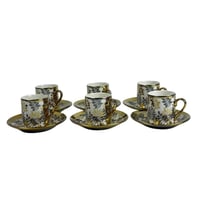 طقم اكواب مزخرفة ـ 6 اكواب مع سيسر